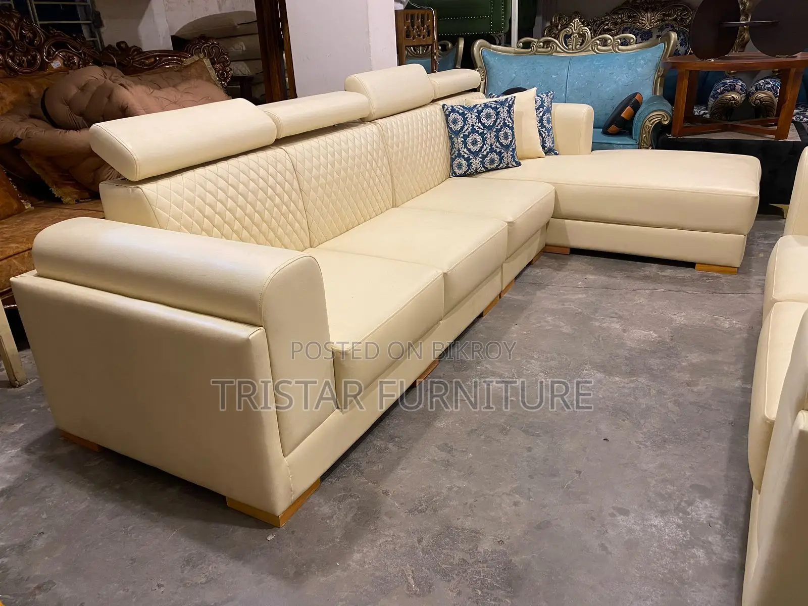 স্ট্রিক এল শেপ মডার্ন সোফা সেট SL287F