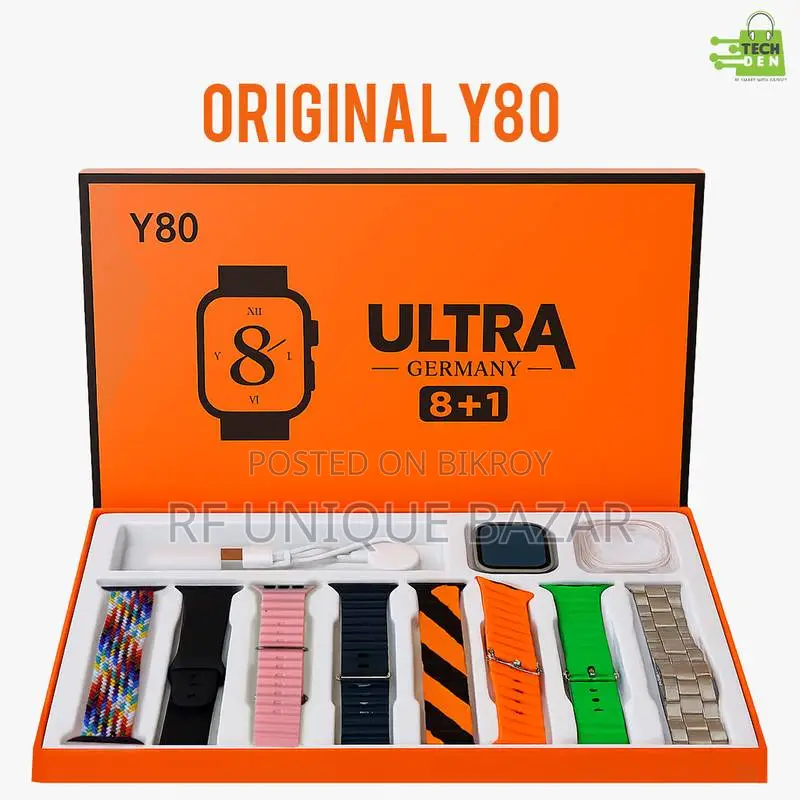 ৮টি স্ট্র্যাপসহ Y80 Ultra স্মার্টওয়াচ
