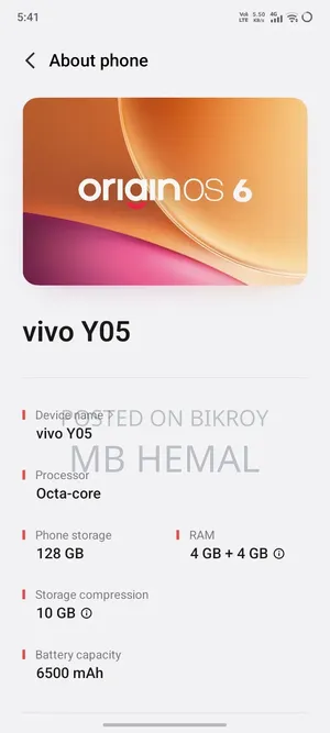 Vivo Y03t 128 GB Silver