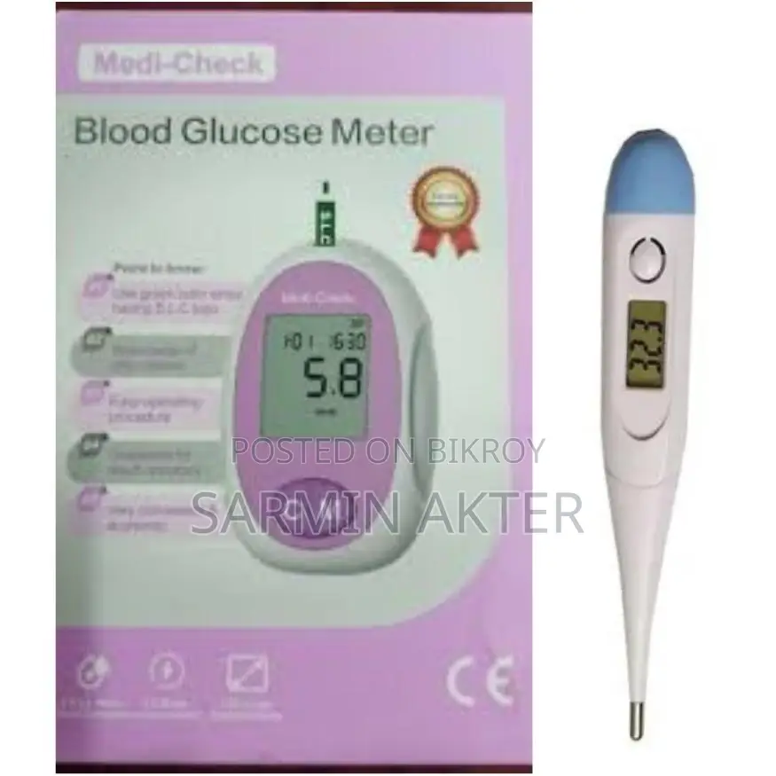 Medi-check Blood Glucose Meter With Free Thermometer