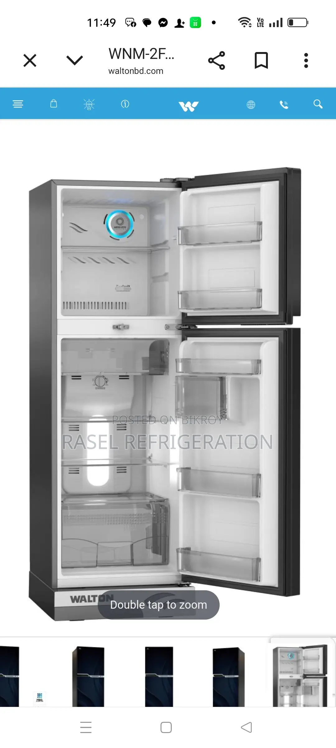 34% Discount on 261 Liter Non-Frost Walton Refrigerator, Model WNM-2F1-GEHE (Inverter).