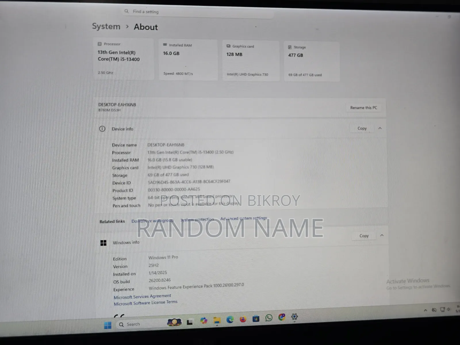 Desktop Computer 16GB Intel Core I5 SSD 512GB