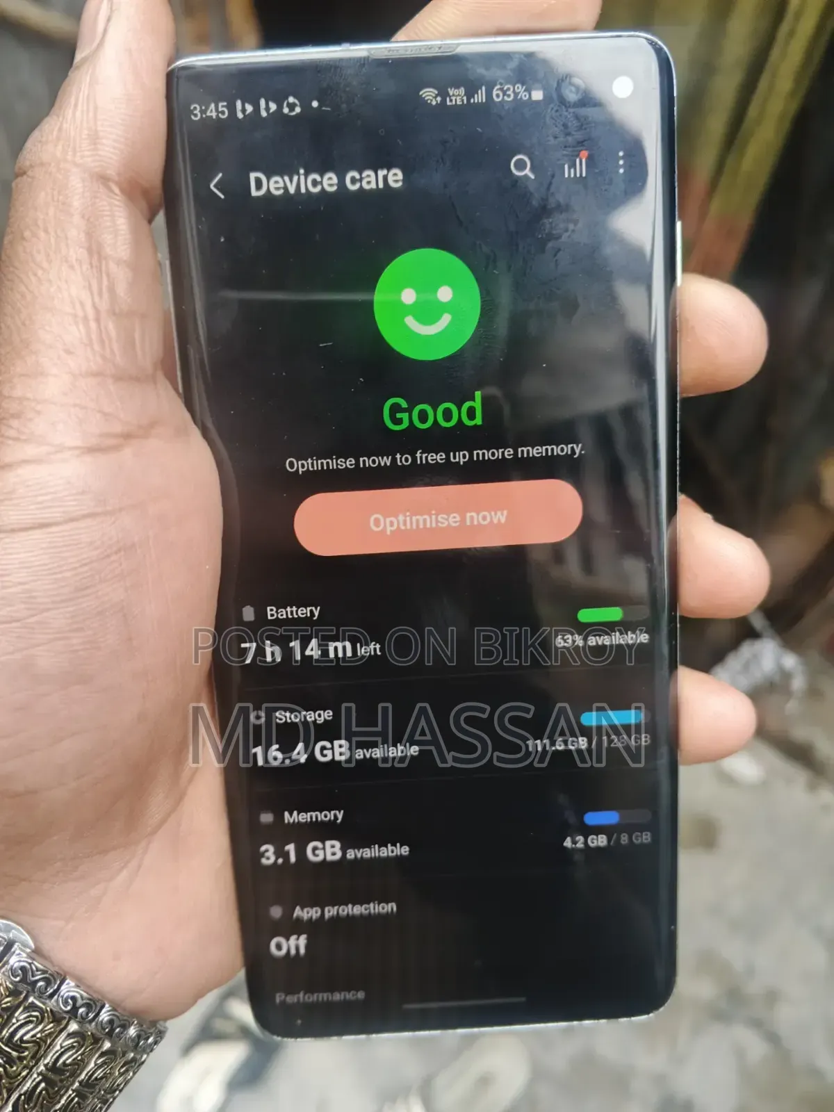 স্যামসাং গ্যালাক্সি এস১০ প্লাস ১২৮ জিবি ব্লু