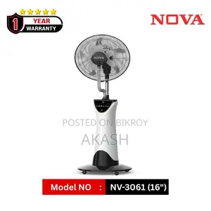 Nova Rechargeable Mist Fan 16" Nv-3061 | AC/DC + Solar Support
