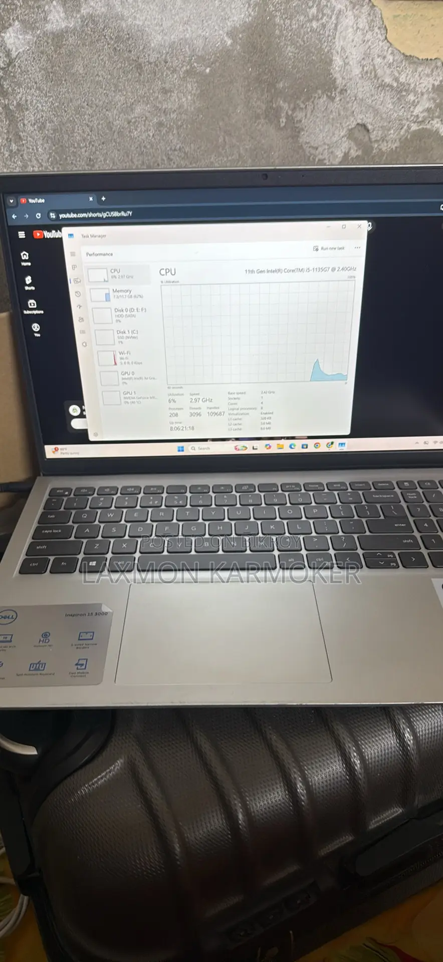 Laptop Dell Inspiron 15 3000 16GB Intel Core I5 HDD+SSD 1T