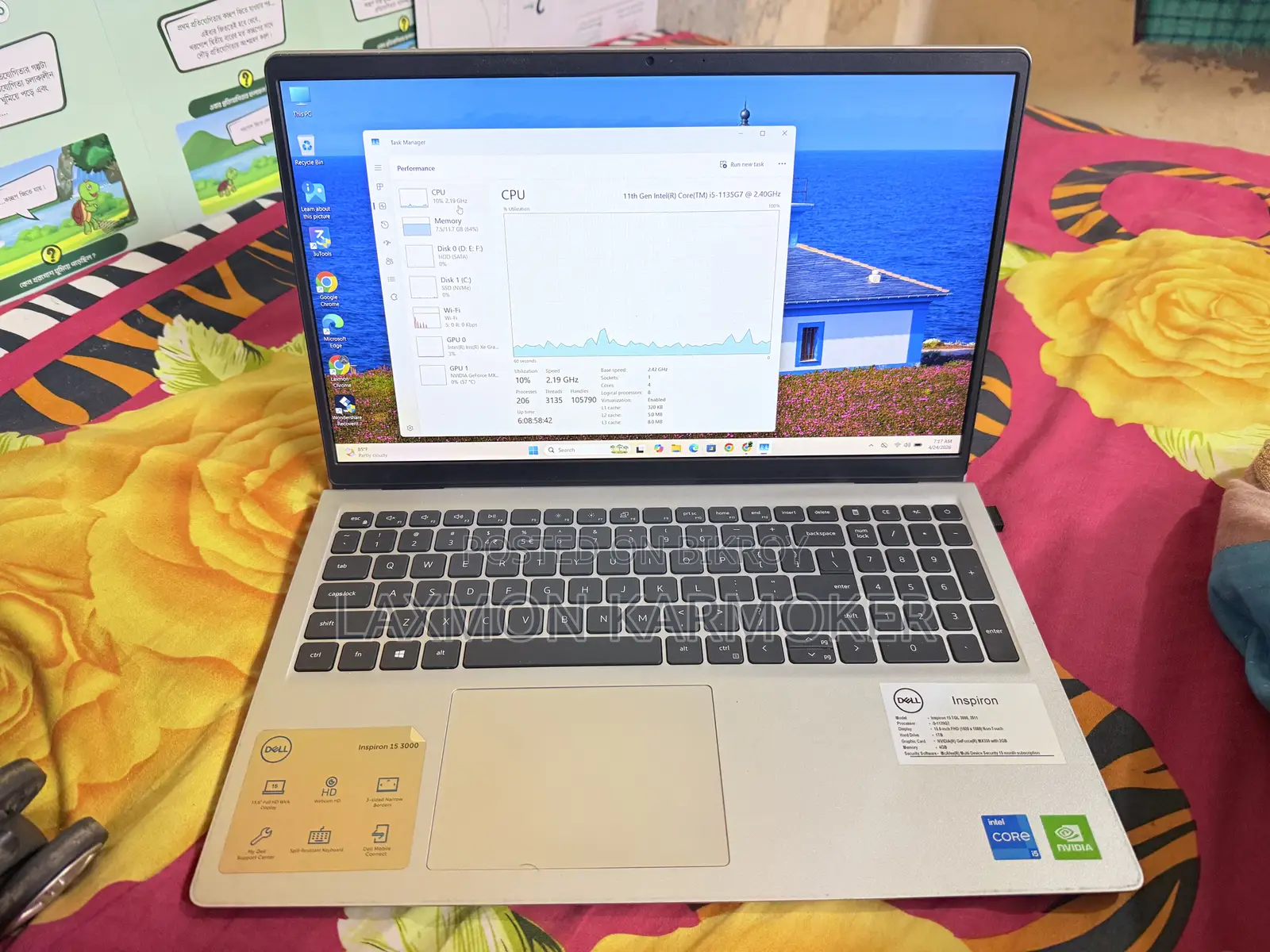 Laptop Dell Inspiron 15 3000 16GB Intel Core I5 HDD+SSD 1T