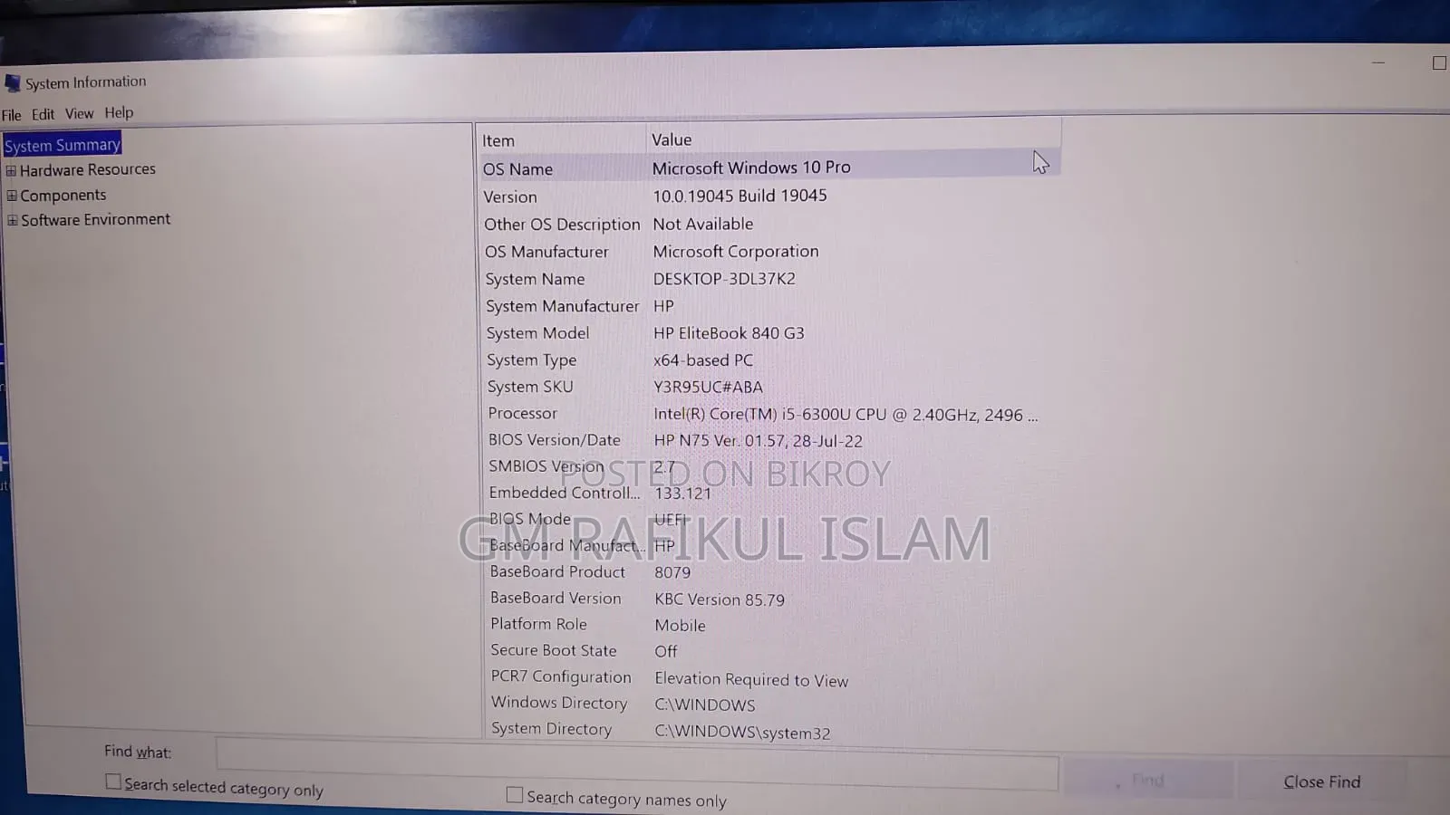 Laptop HP EliteBook 840 G3 8GB Intel Core I5 SSD 256GB
