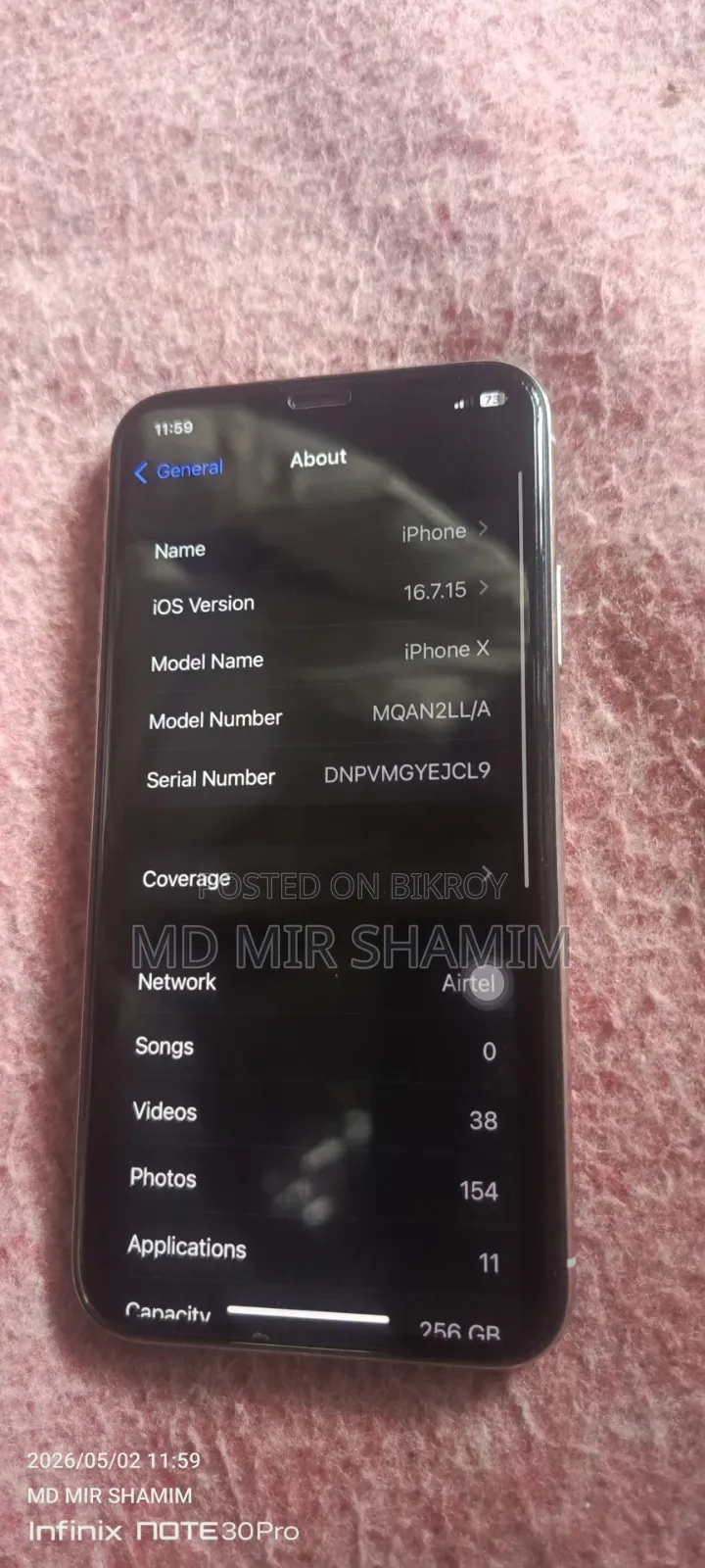 Apple iPhone X 256 GB White