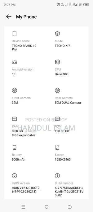 Tecno Spark 10 Pro 128 GB Blue
