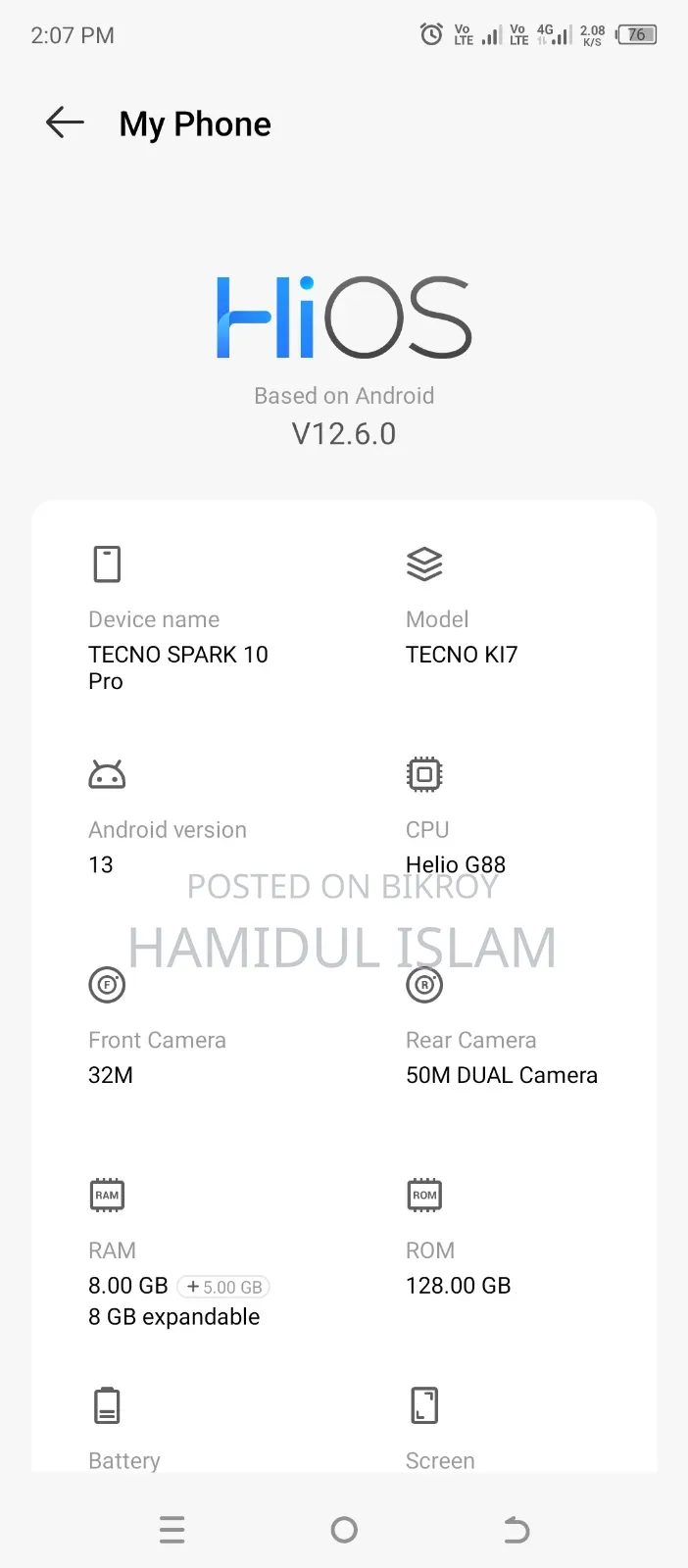Tecno Spark 10 Pro 128 GB Blue