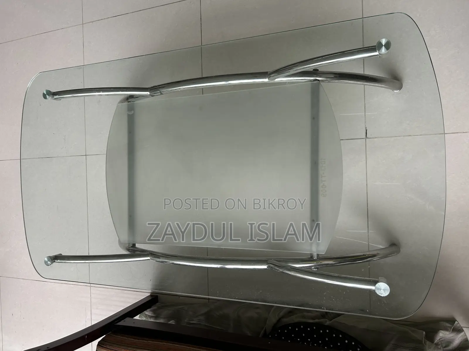 Double Layer Tea Table With Steel Leg