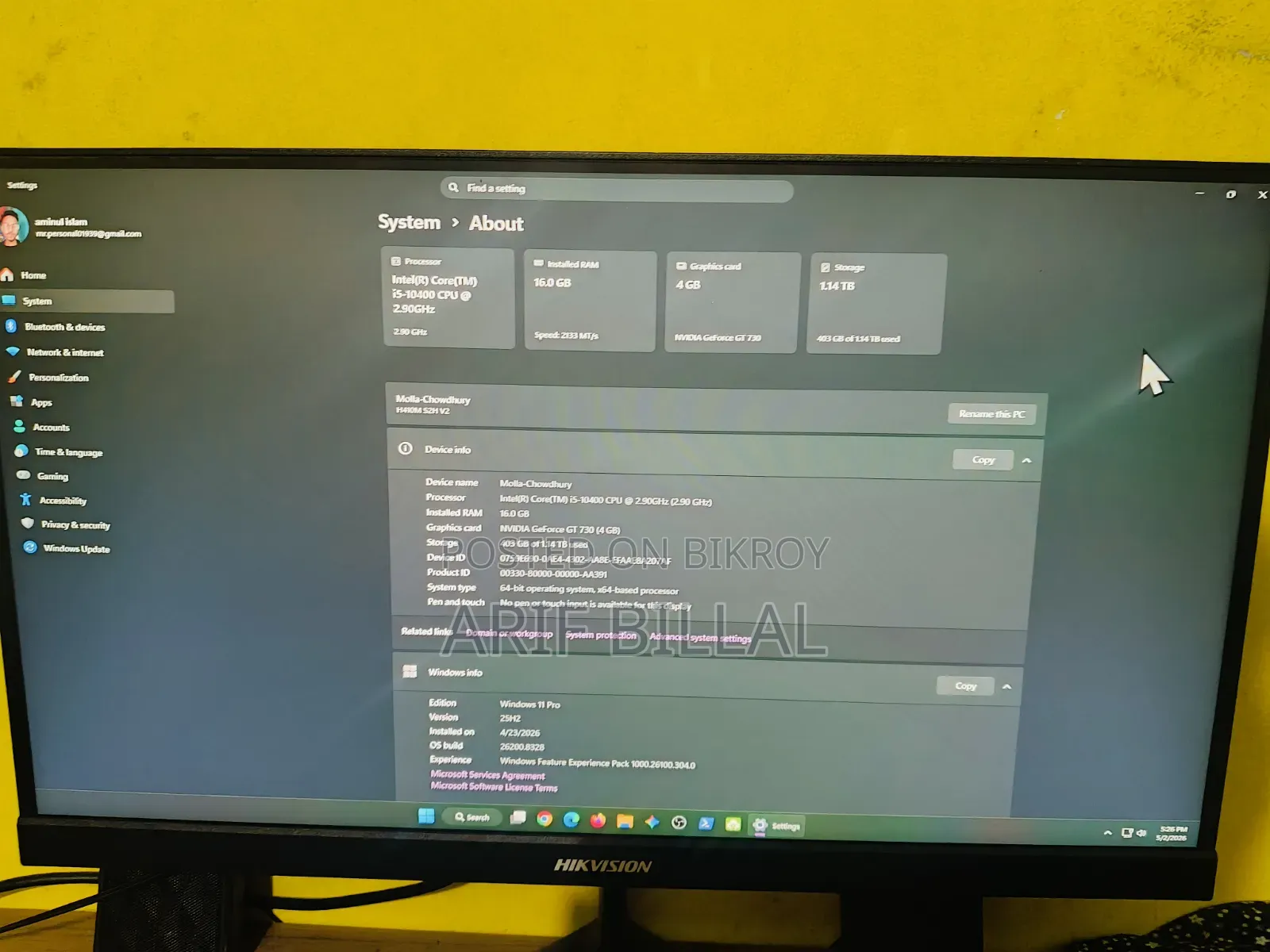 Gigabyte GA-H110MSTX-HD3-ZK 16GB Intel Core I5 HDD+SSD 1T