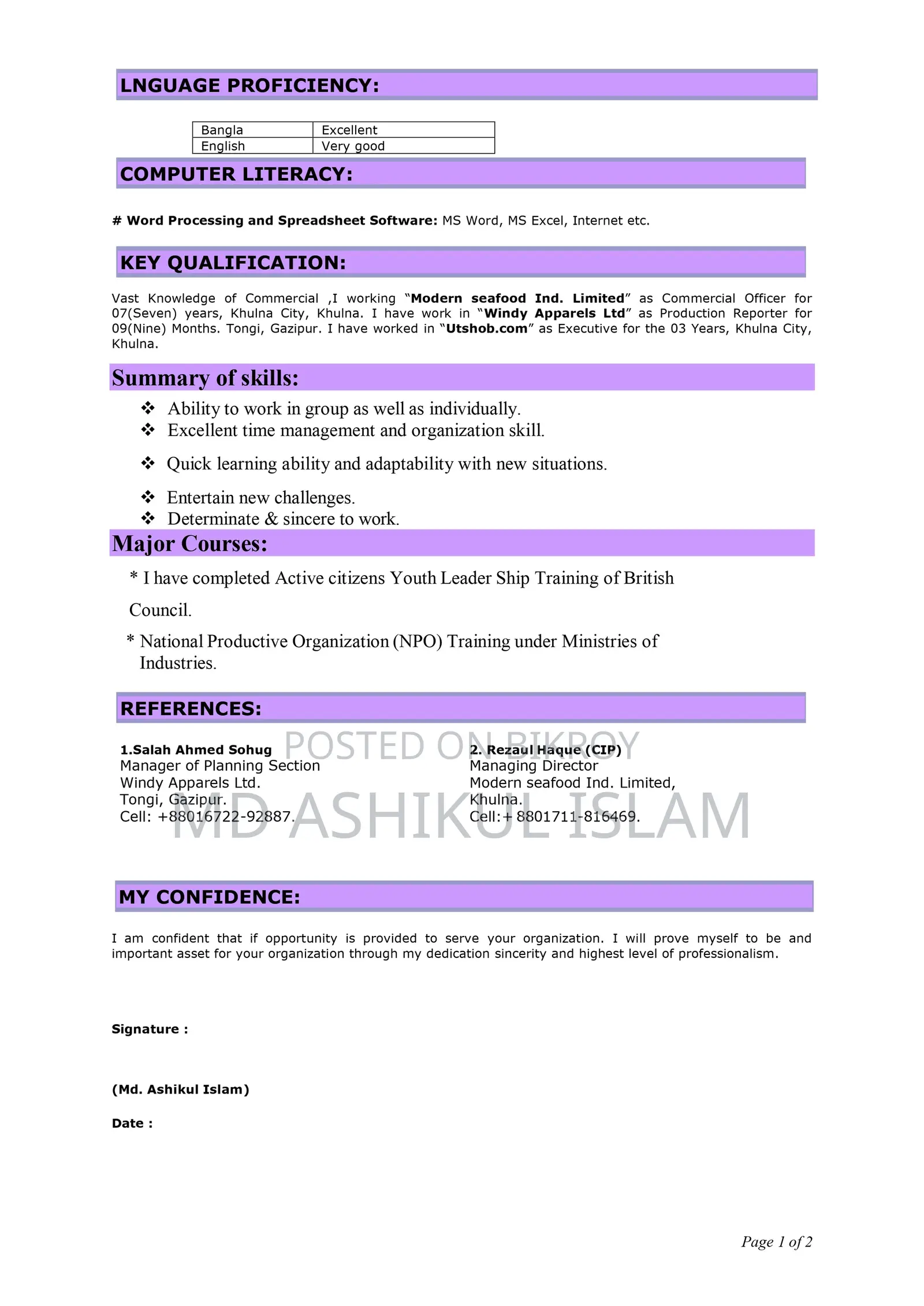 Receptionist