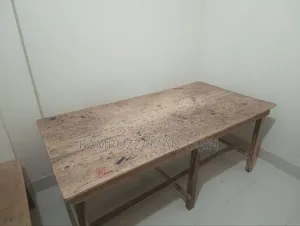 Wooden Table and Low Benches