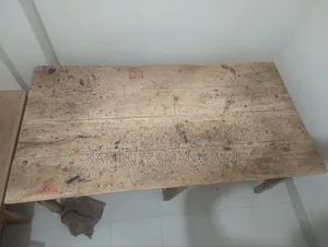 Wooden Table and Low Benches