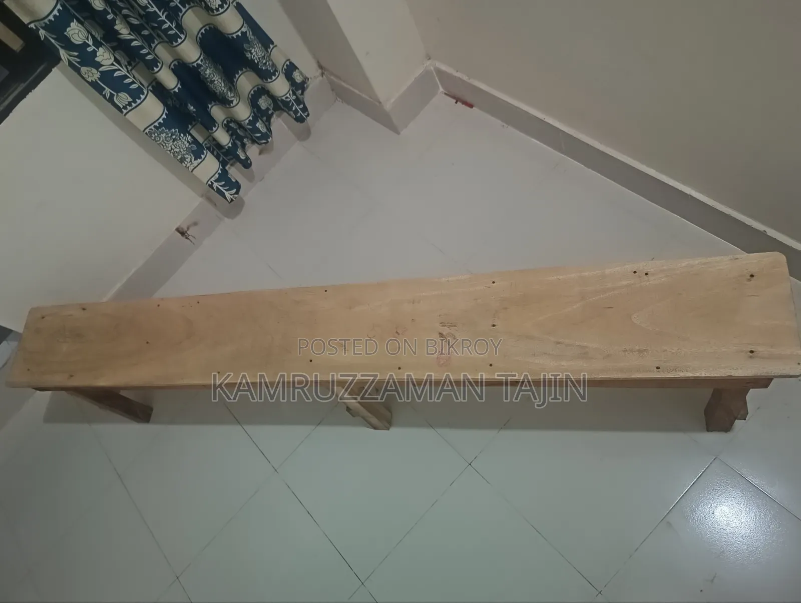 Wooden Table and Low Benches