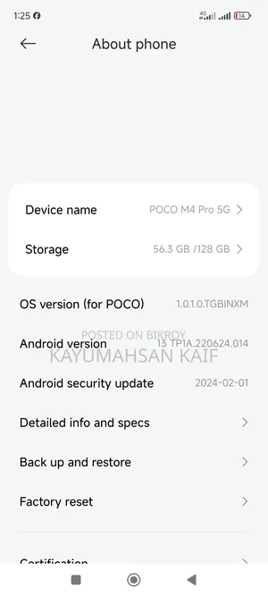 Xiaomi Poco M4 5G 128 GB Black