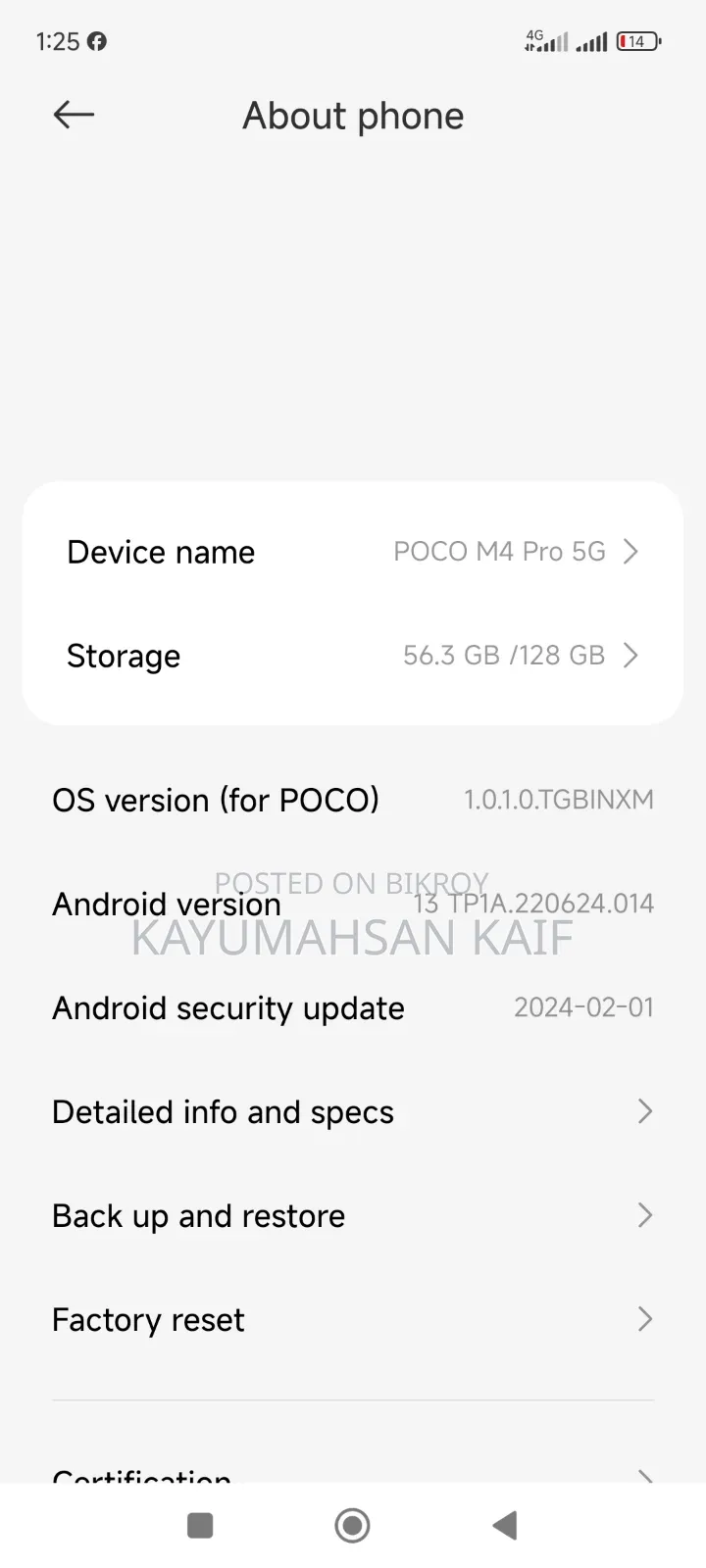 Xiaomi Poco M4 5G 128 GB Black