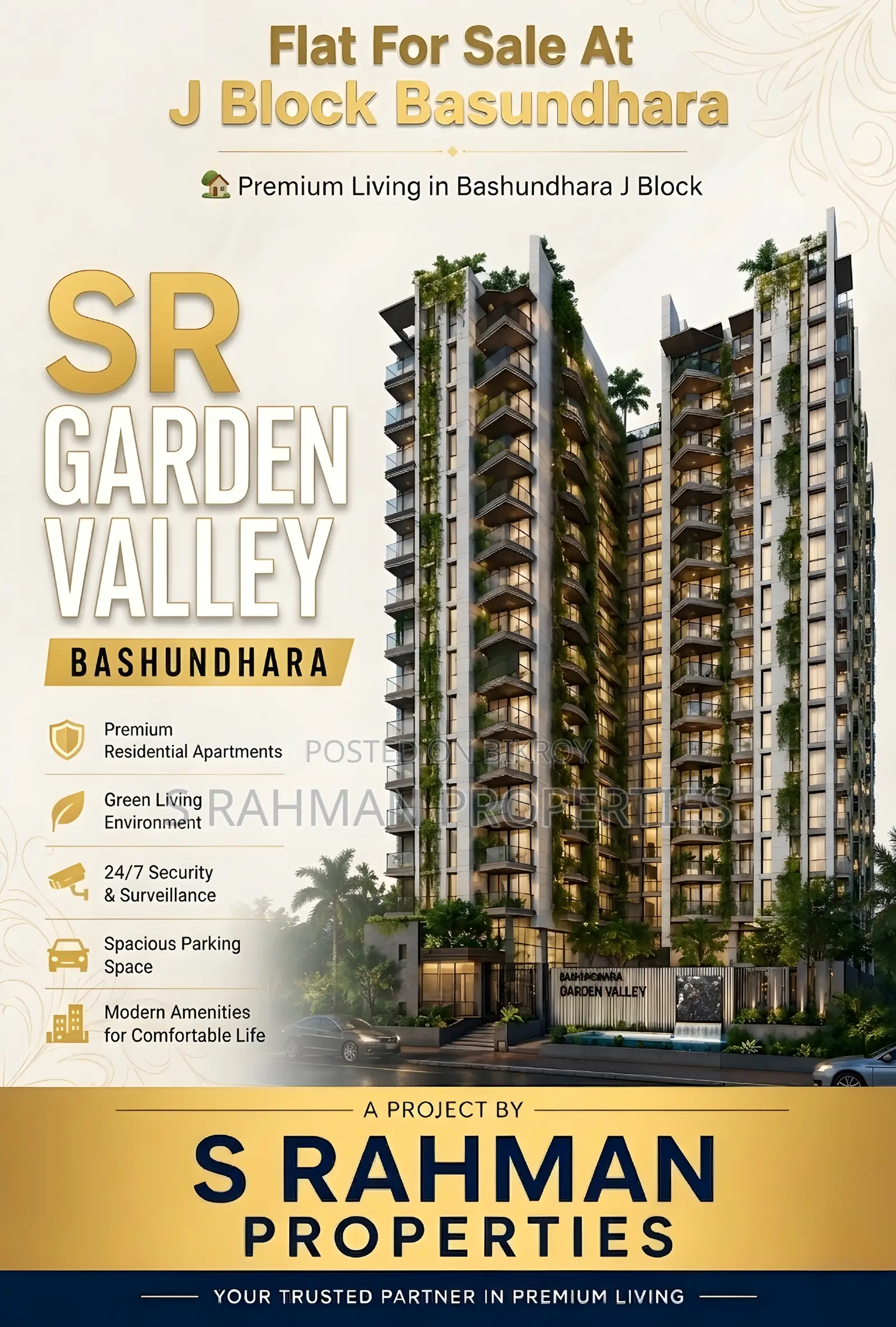 4-bedroom Apartment in S Rahman Properties, Basundhara for sale