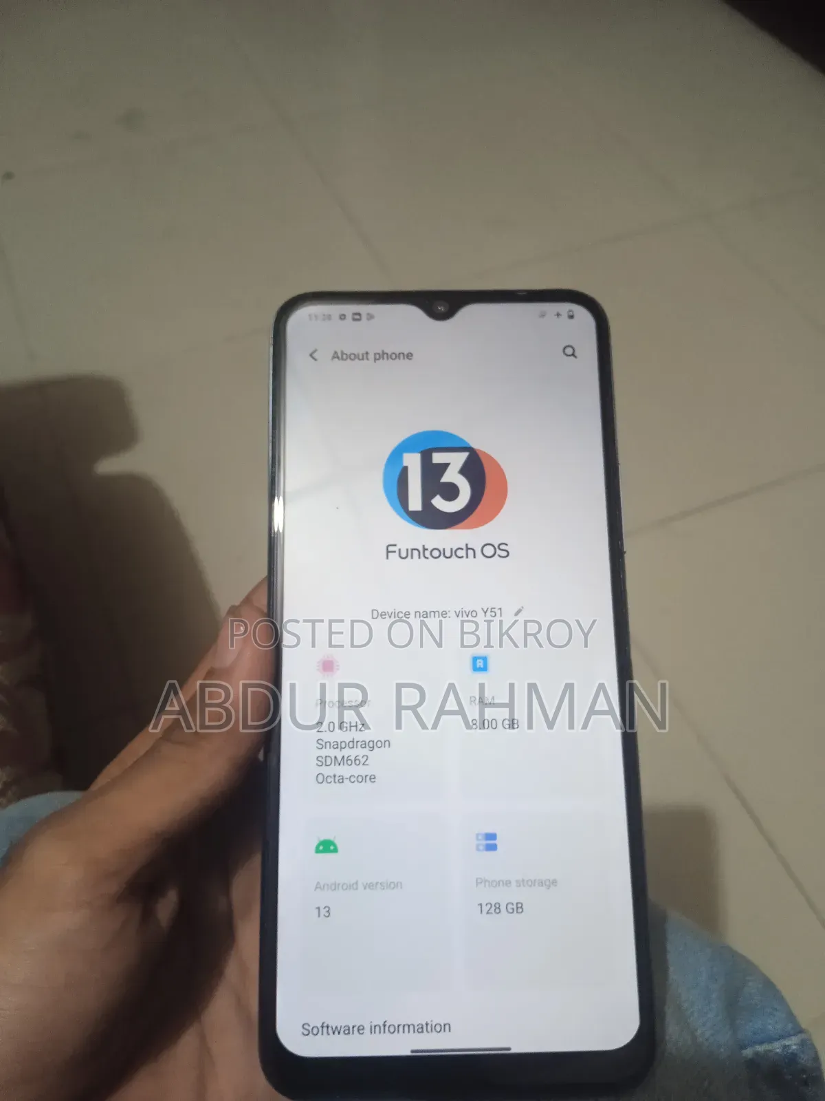 Vivo Y53s 128 GB Blue