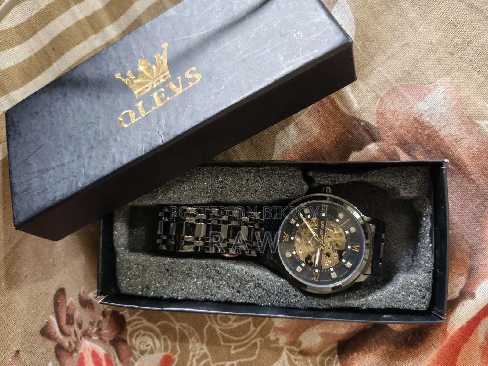 Original Qlevs Luxury Automatic Skeleton Watch