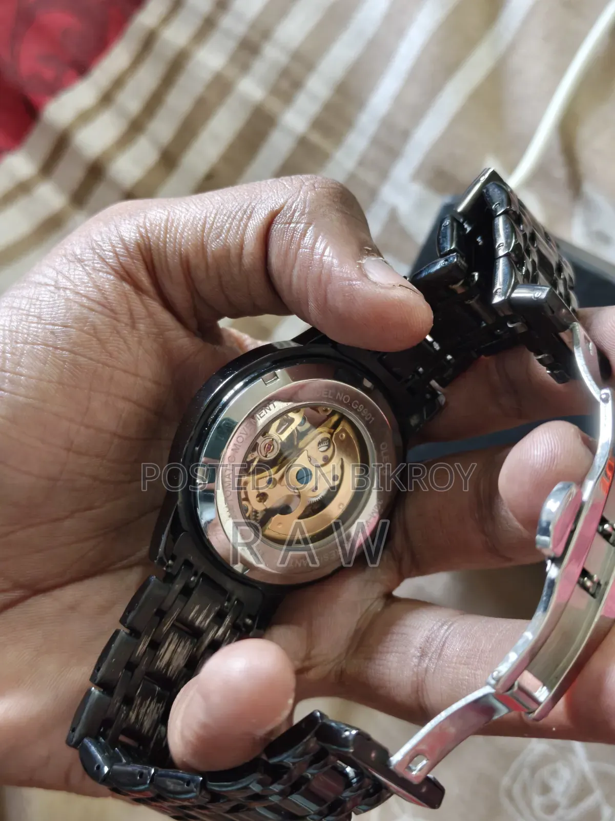 Original Qlevs Luxury Automatic Skeleton Watch
