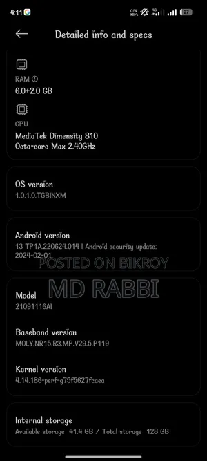 Xiaomi Redmi Note 11 Pro 5G 128 GB Blue