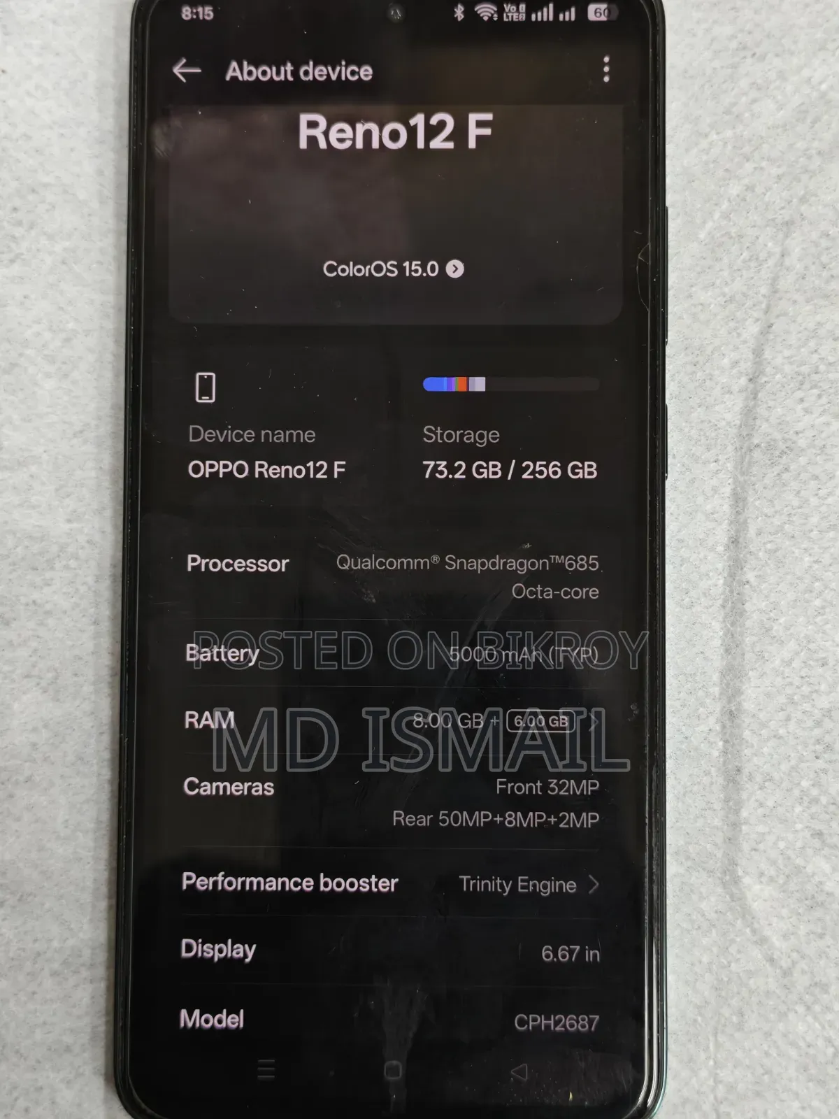 Oppo Reno12 F 256 GB Green