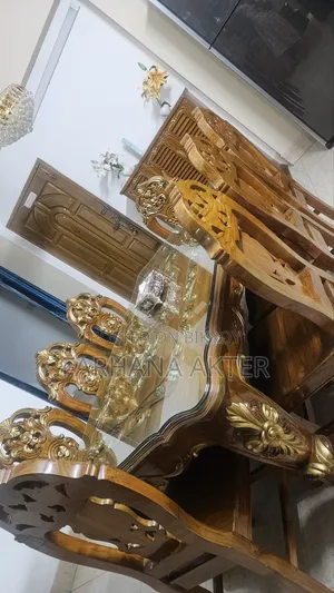 100% Authentic Shegun Wood Dining Table (Recently Lacquered)