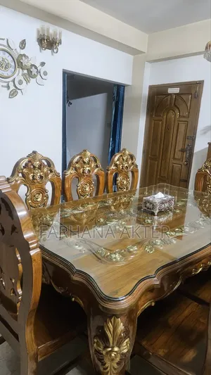 100% Authentic Shegun Wood Dining Table (Recently Lacquered)