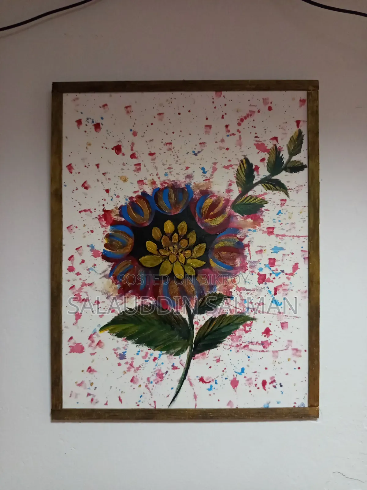 এক্রেলিক প্রিন্টিং(Handmade Flower Canvas Painting)
