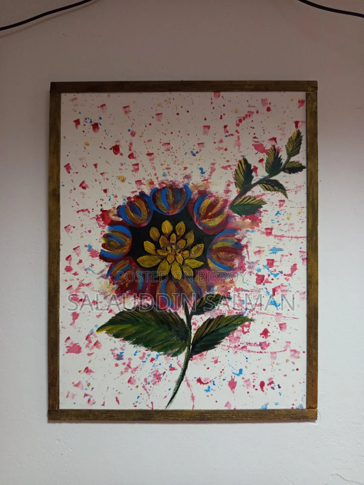 এক্রেলিক প্রিন্টিং(Handmade Flower Canvas Painting)