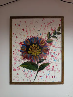 এক্রেলিক প্রিন্টিং(Handmade Flower Canvas Painting)