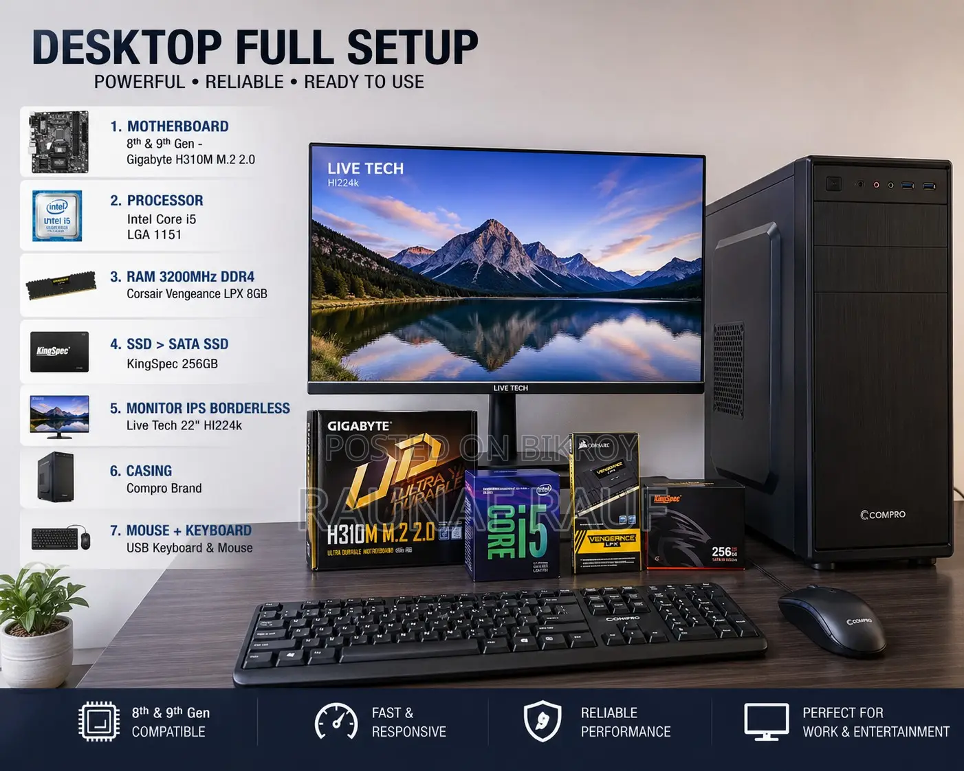 Gigabyte GA-H110MSTX-HD3-ZK 8GB Intel Core I5 SSD 256GB