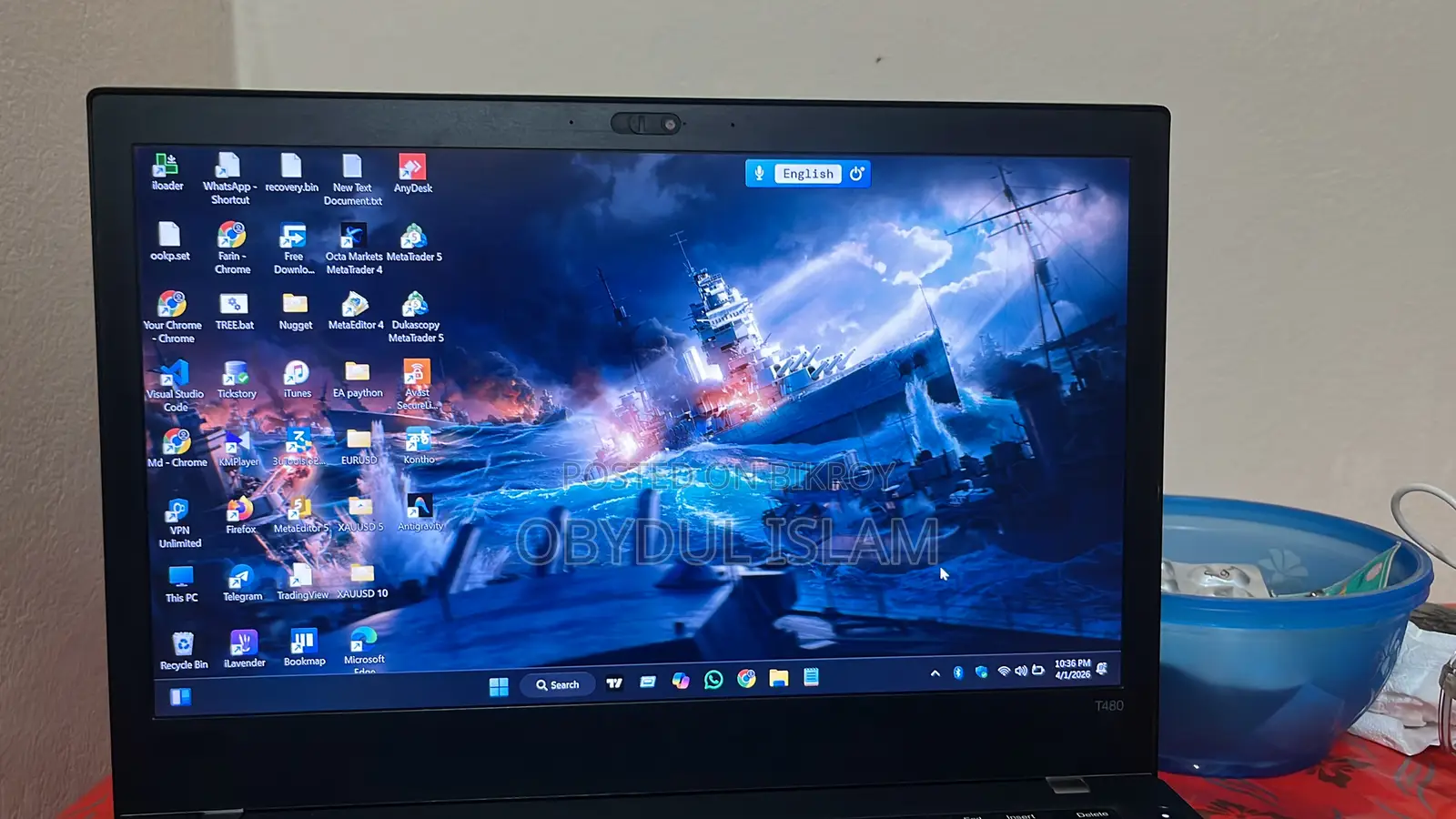 Laptop Lenovo ThinkPad T480 8GB Intel Core I5 SSD 256GB