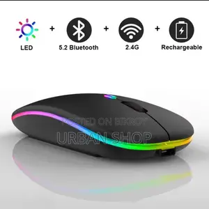 RGB রিচার্জেবল ওয়্যারলেস মাউস | ল্যাপটপ ও পিসির জন্য ২.৪ গিগাহার্টজ গেমিং মাউস
