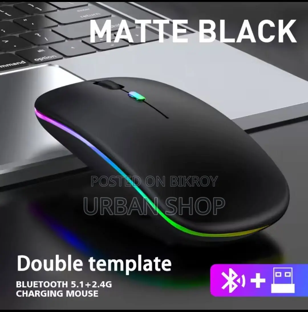 RGB Rechargeable Wireless Mouse | 2.4ghz Gaming Mouse for Laptop Pc