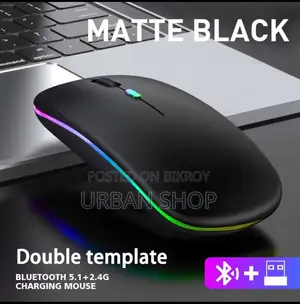 RGB Rechargeable Wireless Mouse | 2.4ghz Gaming Mouse for Laptop Pc