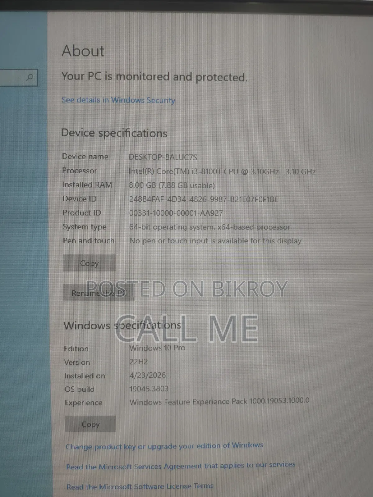 Desktop Computer Gigabyte GB-BACE-3010 8GB Intel Core I3 SSD 128GB
