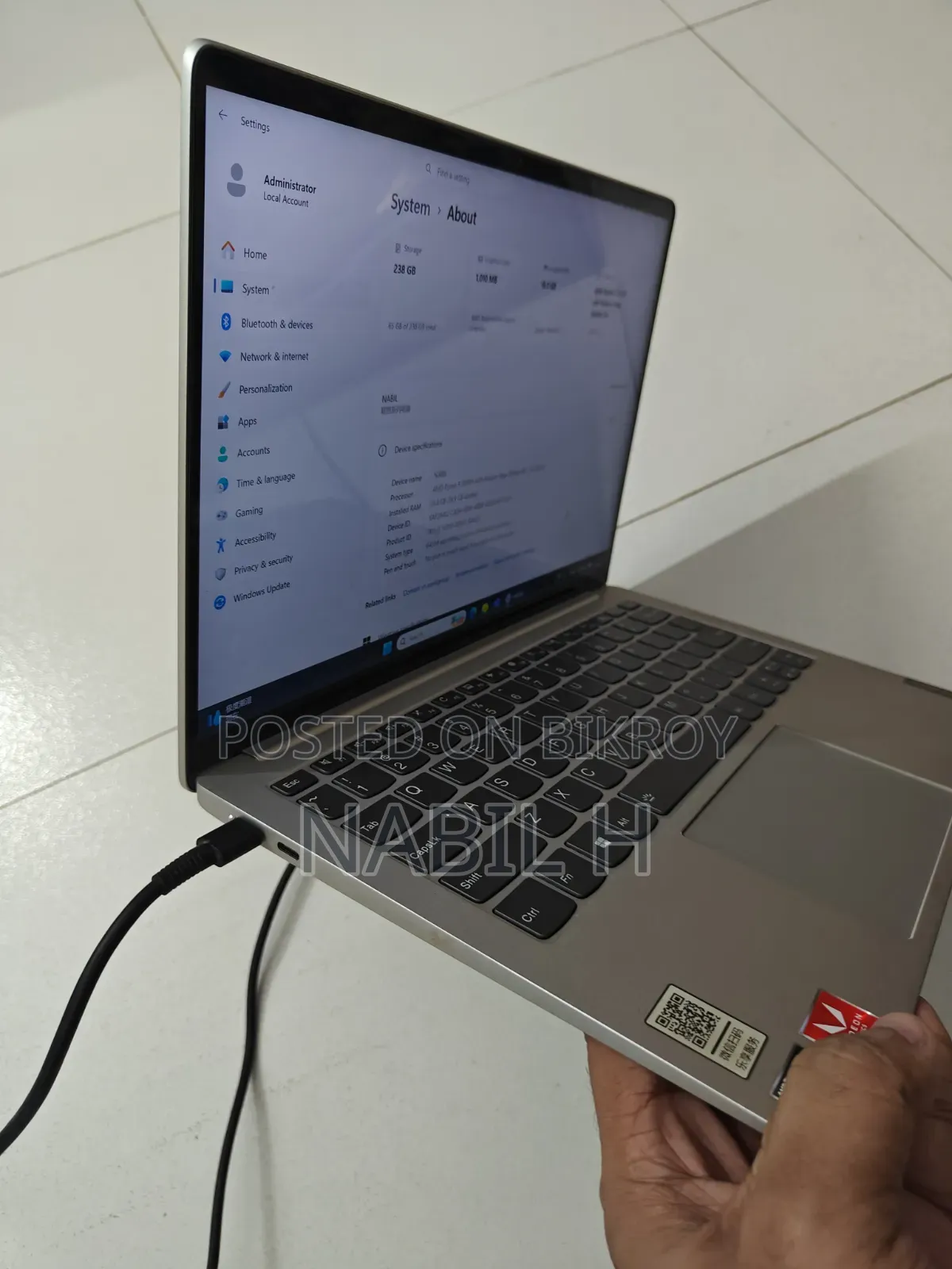 Laptop Lenovo 16GB AMD Ryzen 5 SSD 256GB