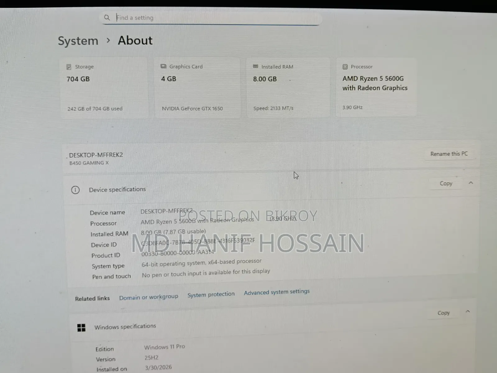 Desktop Computer Gigabyte GB-BXi7-4500 24GB AMD Ryzen 5 SSD 512GB