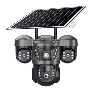 V380pro Triple Lens Solar 4g Lte Security Camera – Pir Motion Alarm