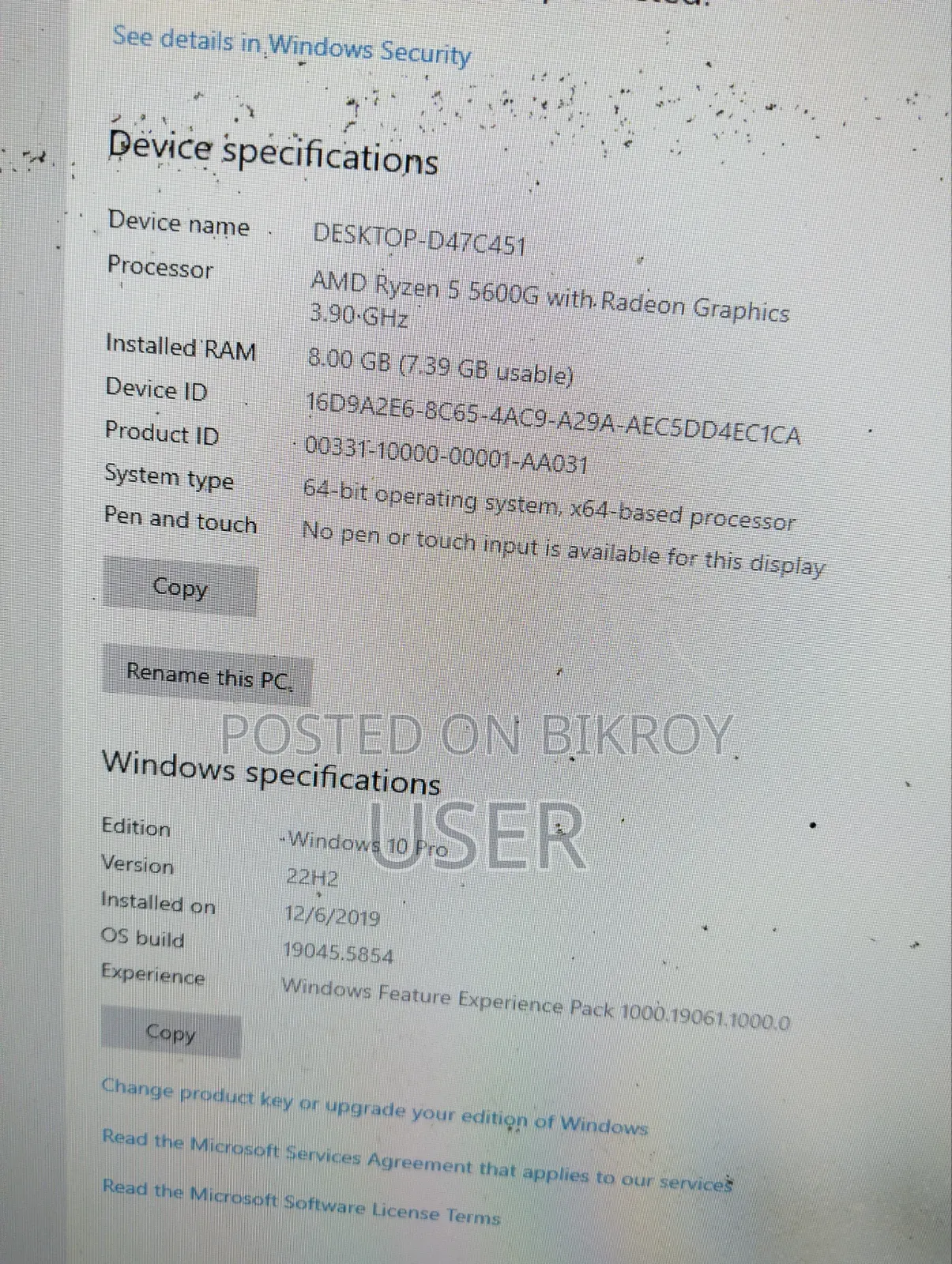 Desktop Computer Gigabyte GB-BKi7A-7500 8GB Intel Core I7 HDD+SSD 128GB