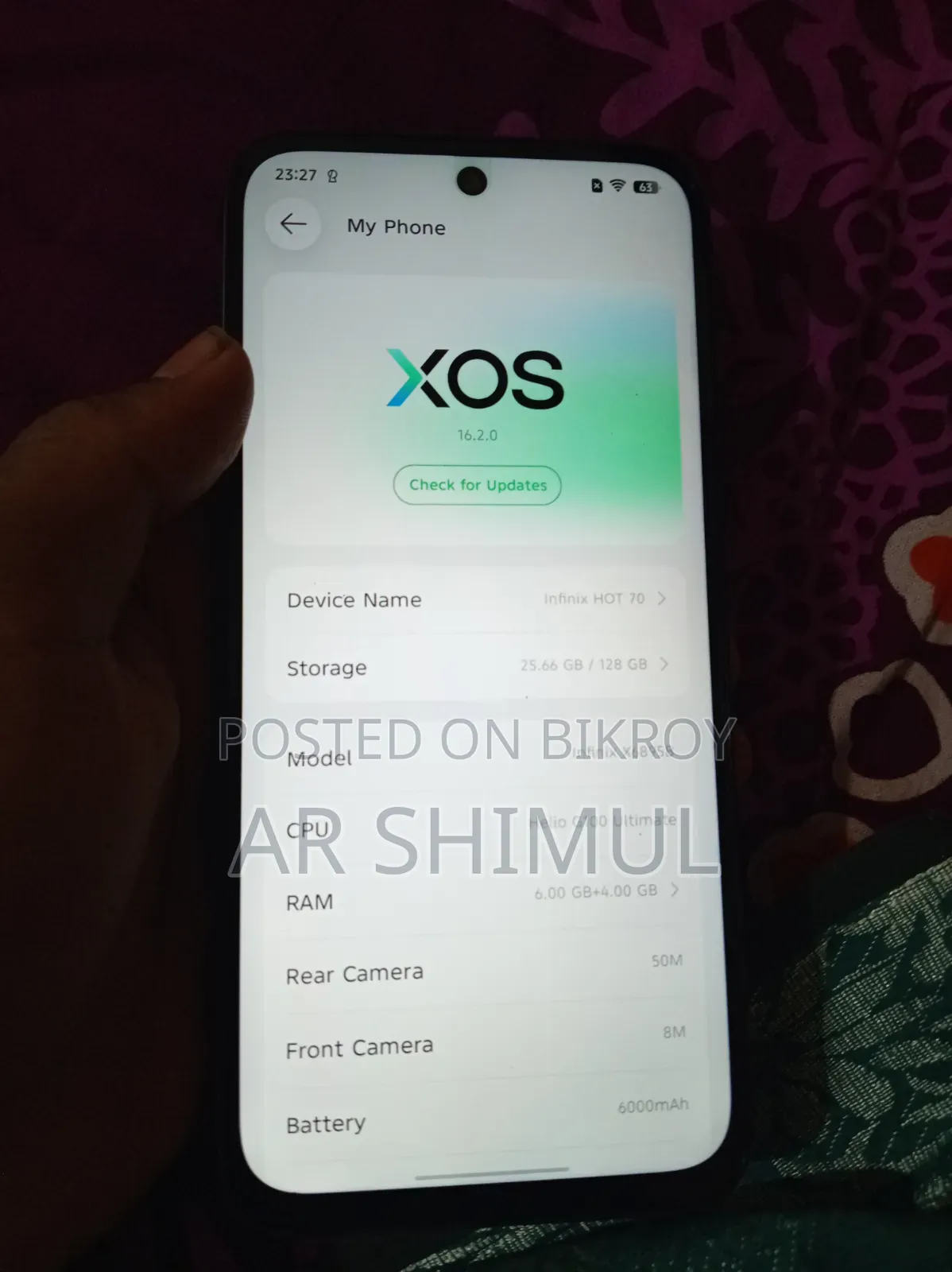 New Infinix Hot 60i 128 GB Black