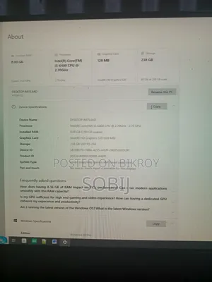 Gigabyte GA-H110MSTX-HD3-ZK 8GB Intel Core I5 SSD 256GB