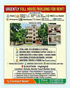 Urgent: Entire Building/House for Rent!