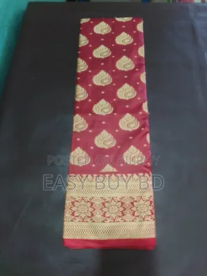 Elegant Maroon Silk Saree With Golden Zari Work | Premium Party Wear