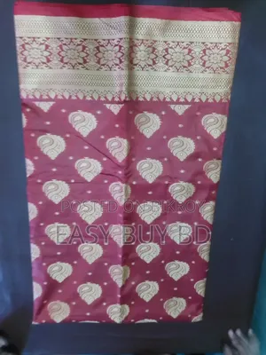 Elegant Maroon Silk Saree With Golden Zari Work | Premium Party Wear