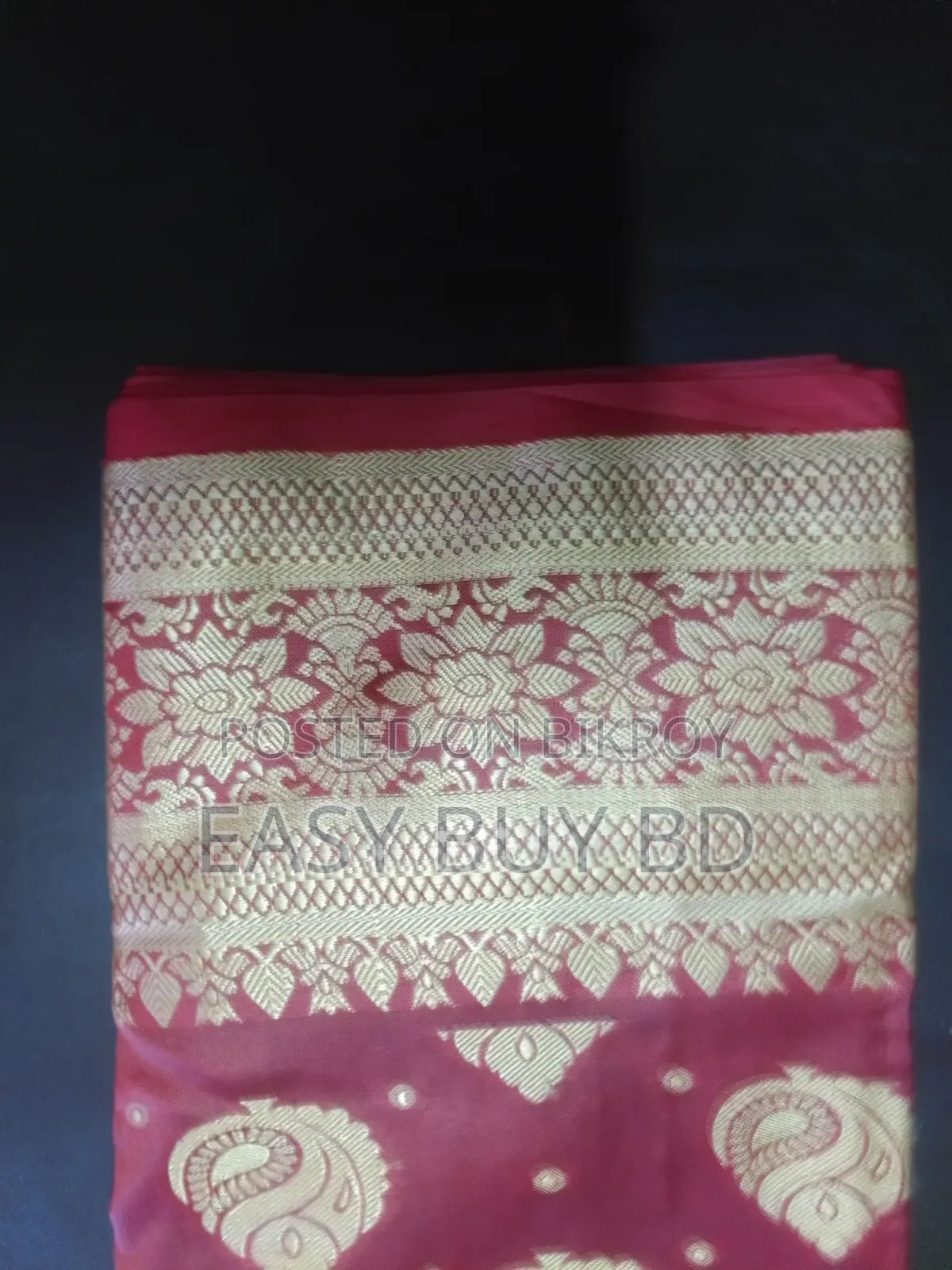 Elegant Maroon Silk Saree With Golden Zari Work | Premium Party Wear
