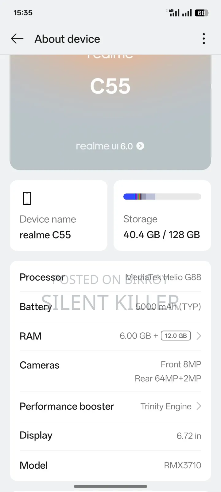 Realme C55 128 GB Rose Gold